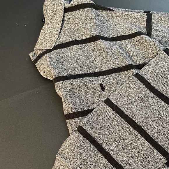 Vintage Polo Ralph Lauren Long Sleeve Gray and Black Striped Shirt. - Picture 11 of 13